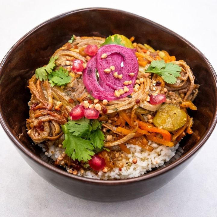 Wok d'andouille de Guémené à l'indienne